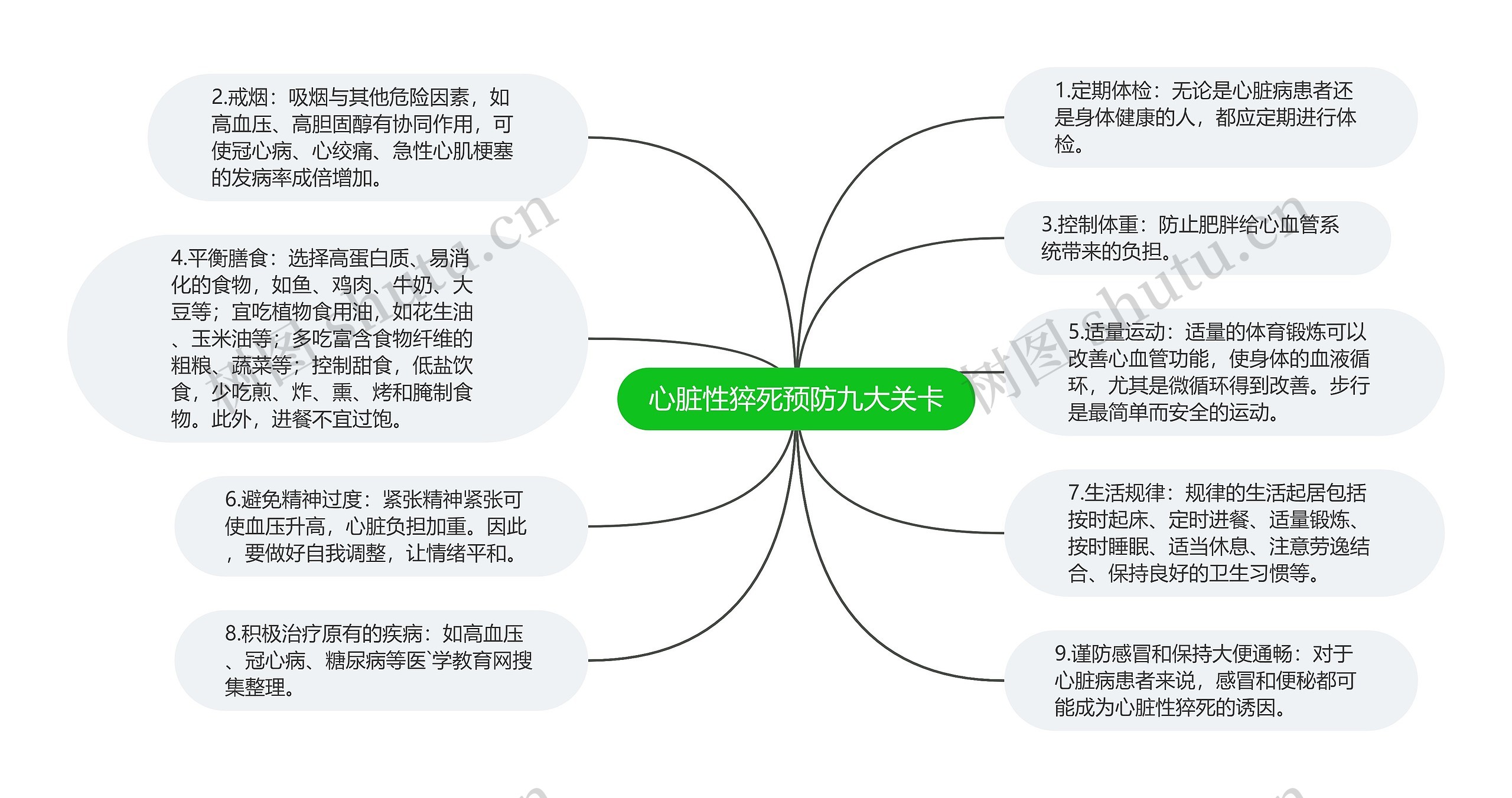 心脏性猝死预防九大关卡思维导图