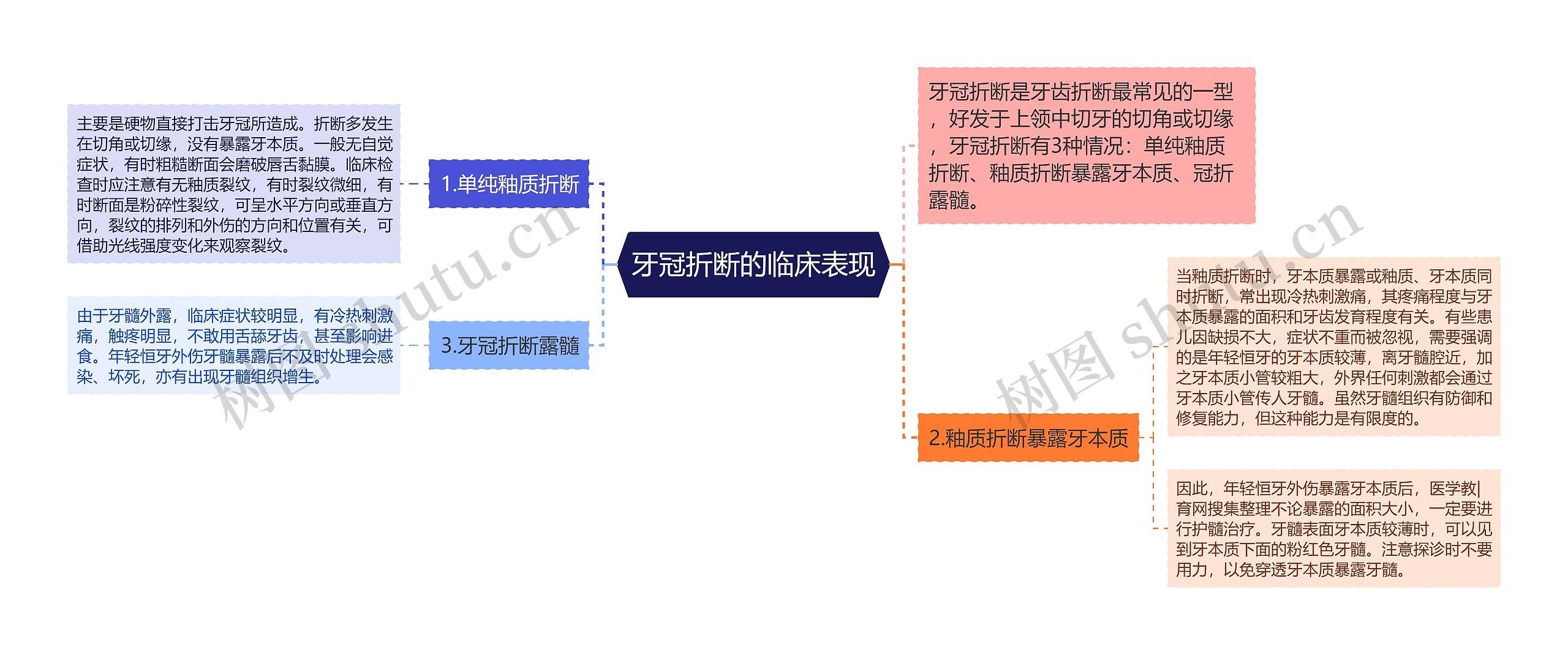 牙冠折断的临床表现