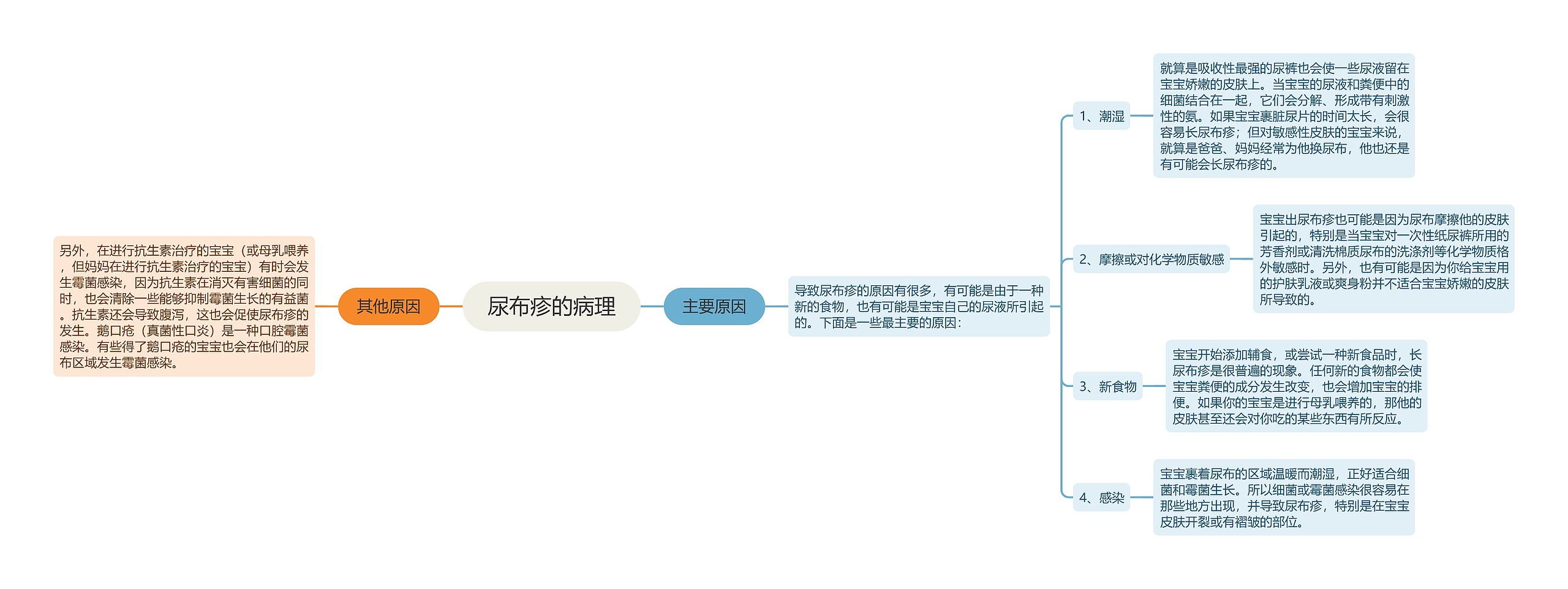 尿布疹的病理思维导图