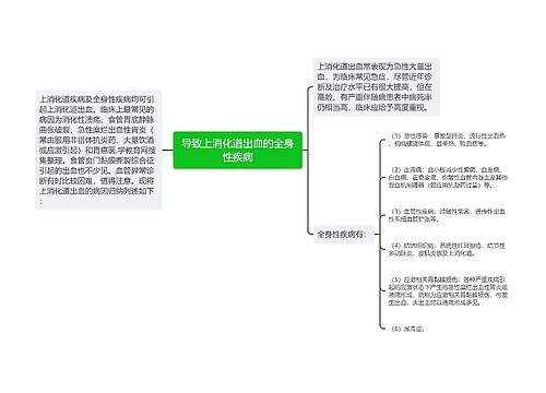 导致上消化道出血的全身性疾病