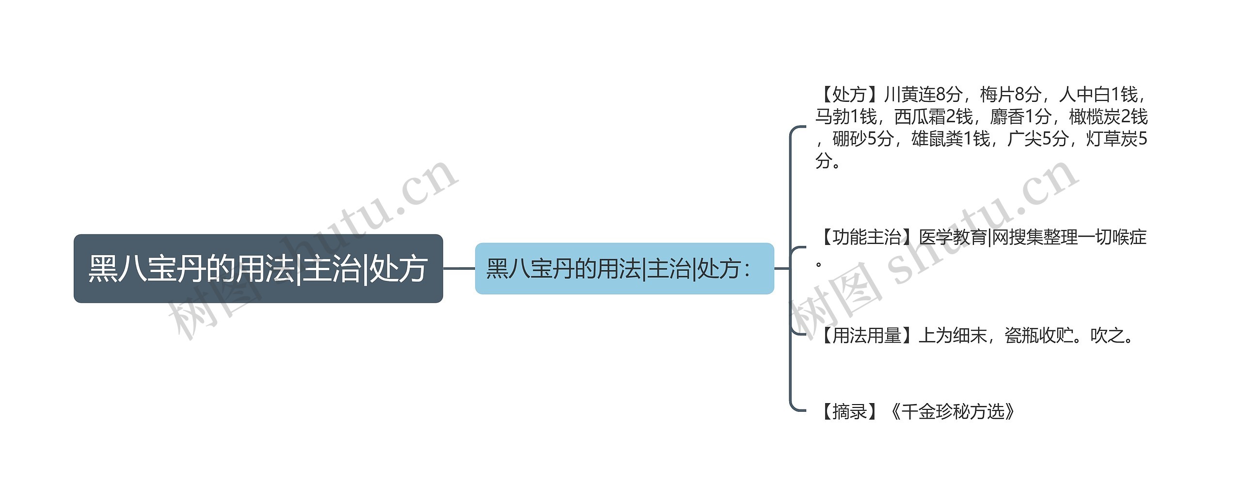 黑八宝丹的用法|主治|处方思维导图