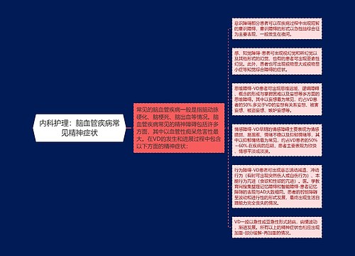 内科护理：脑血管疾病常见精神症状