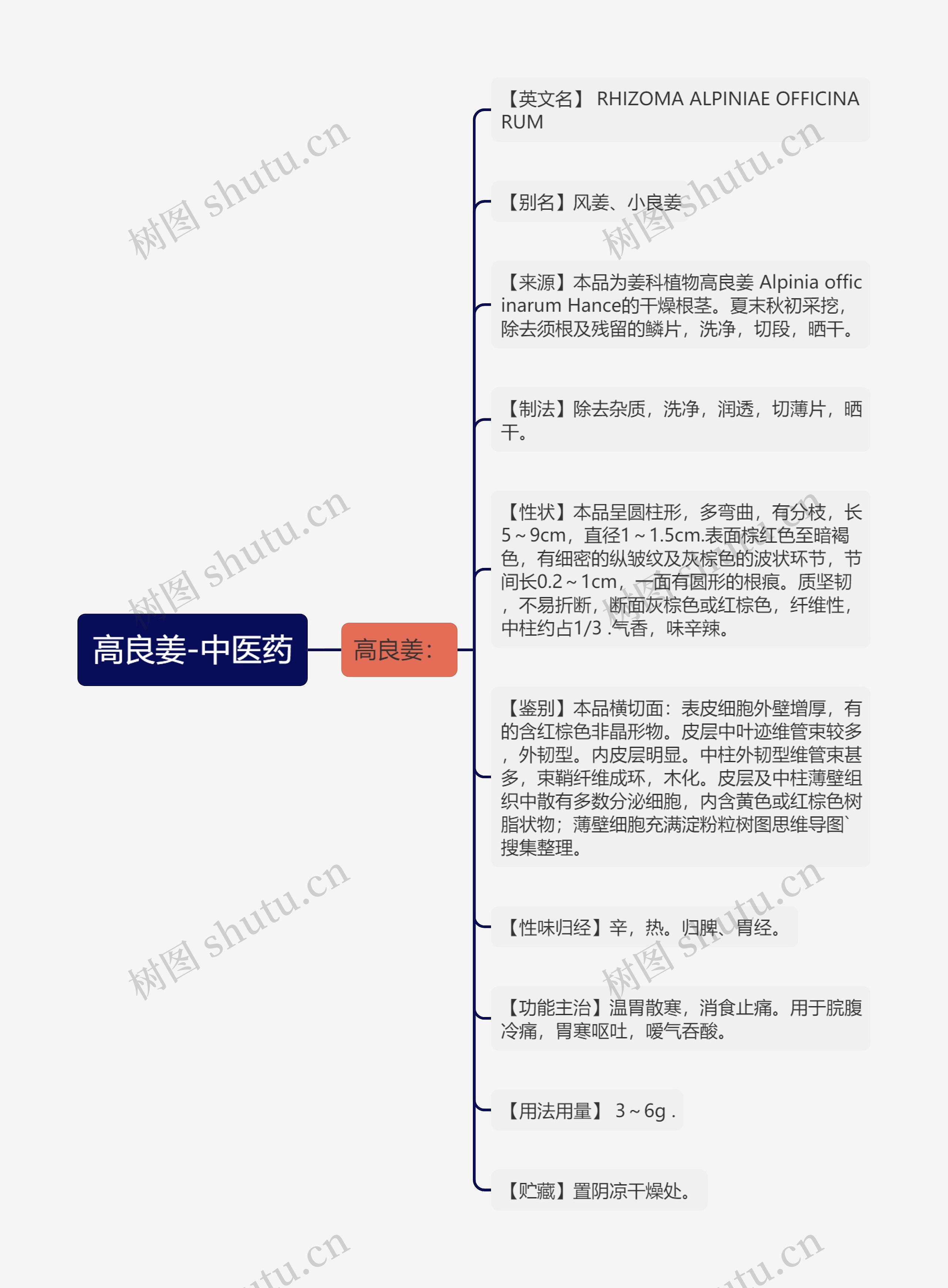 高良姜-中医药思维导图