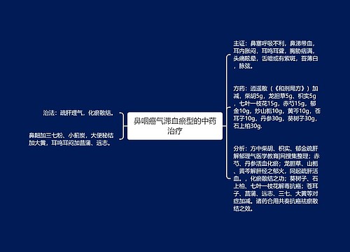 鼻咽癌气滞血瘀型的中药治疗