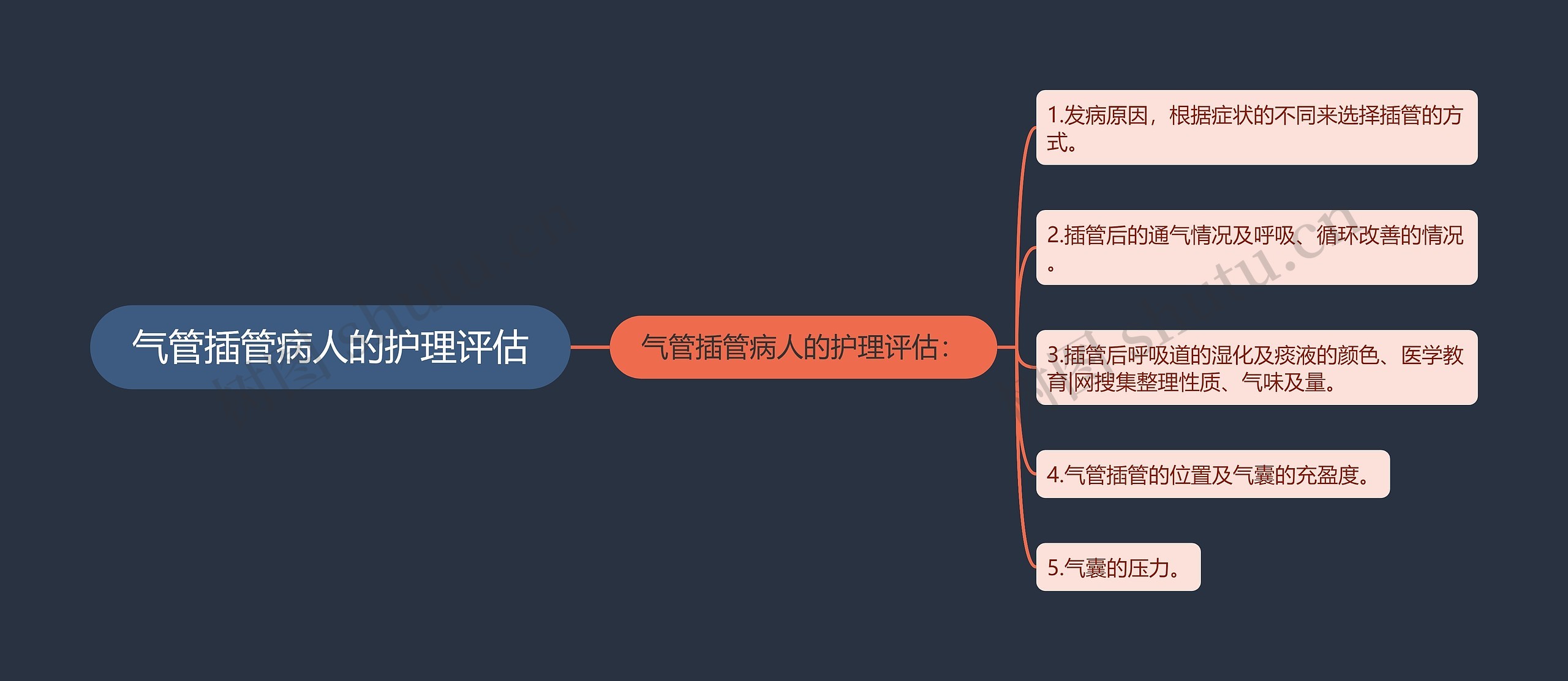 气管插管病人的护理评估思维导图