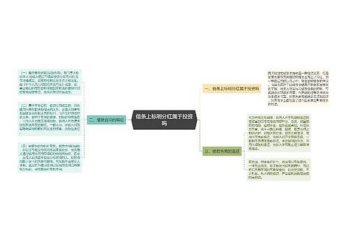 借条上标明分红属于投资吗