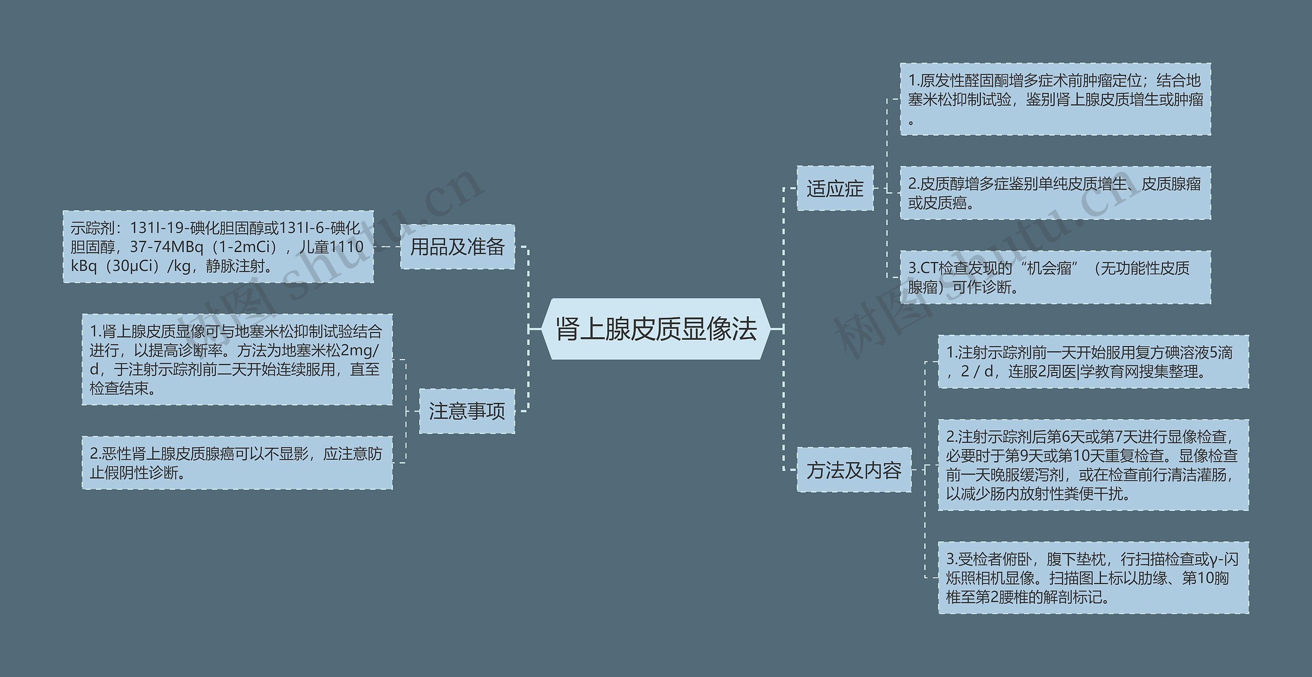 肾上腺皮质显像法思维导图