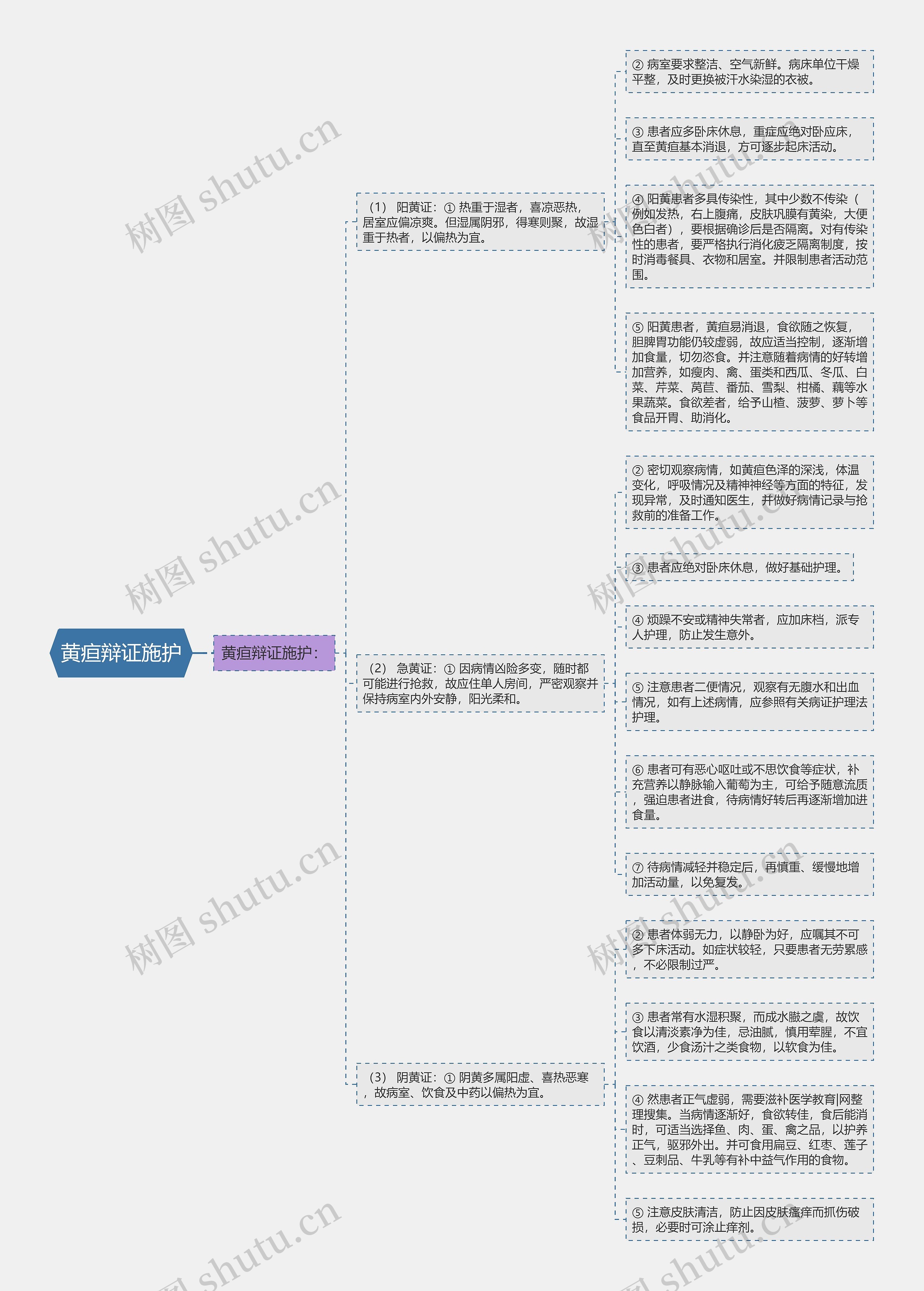 黄疸辩证施护思维导图