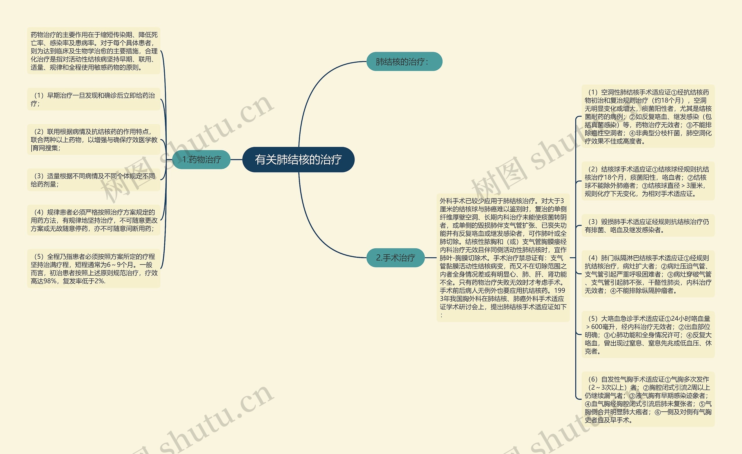 有关肺结核的治疗思维导图