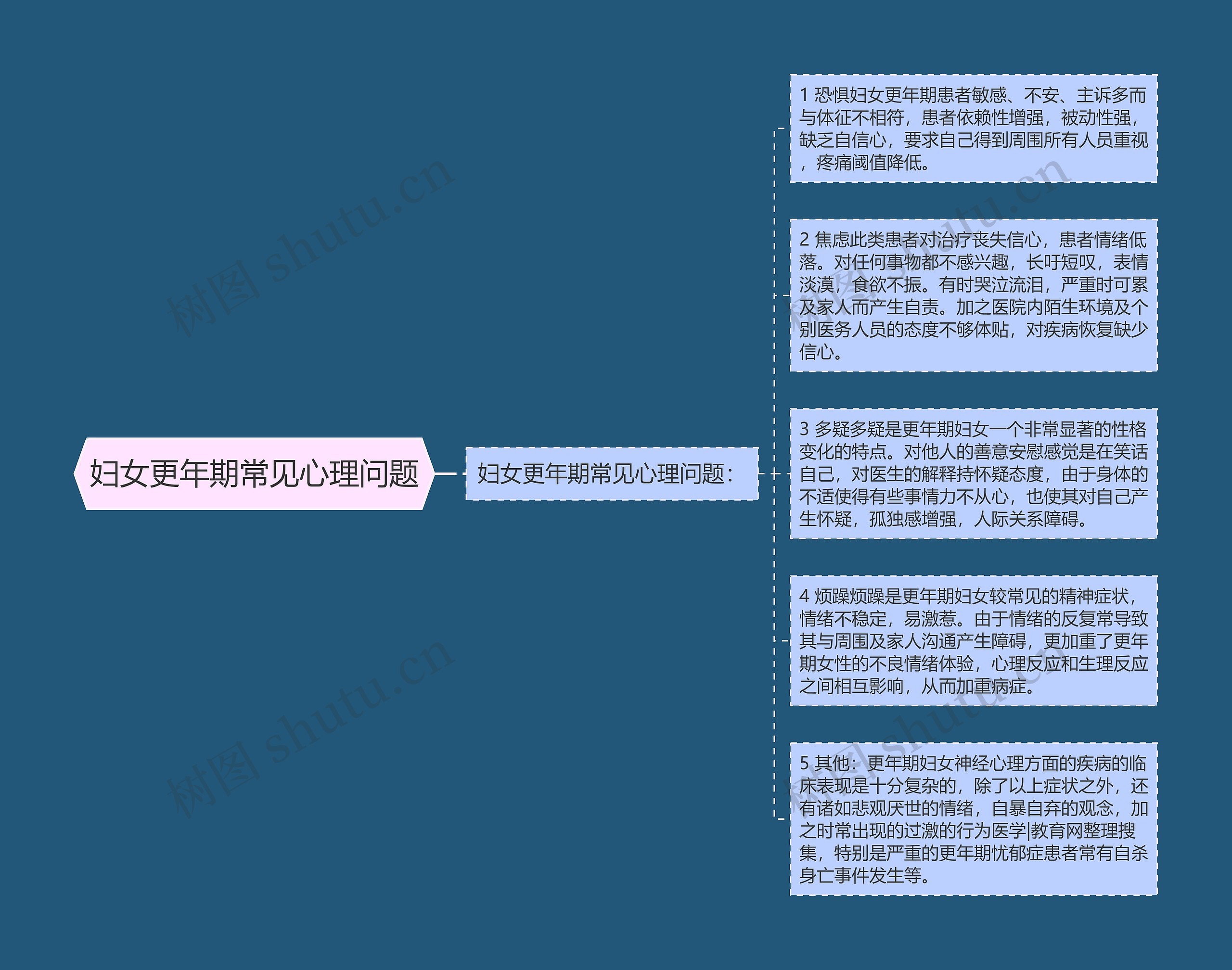 妇女更年期常见心理问题思维导图