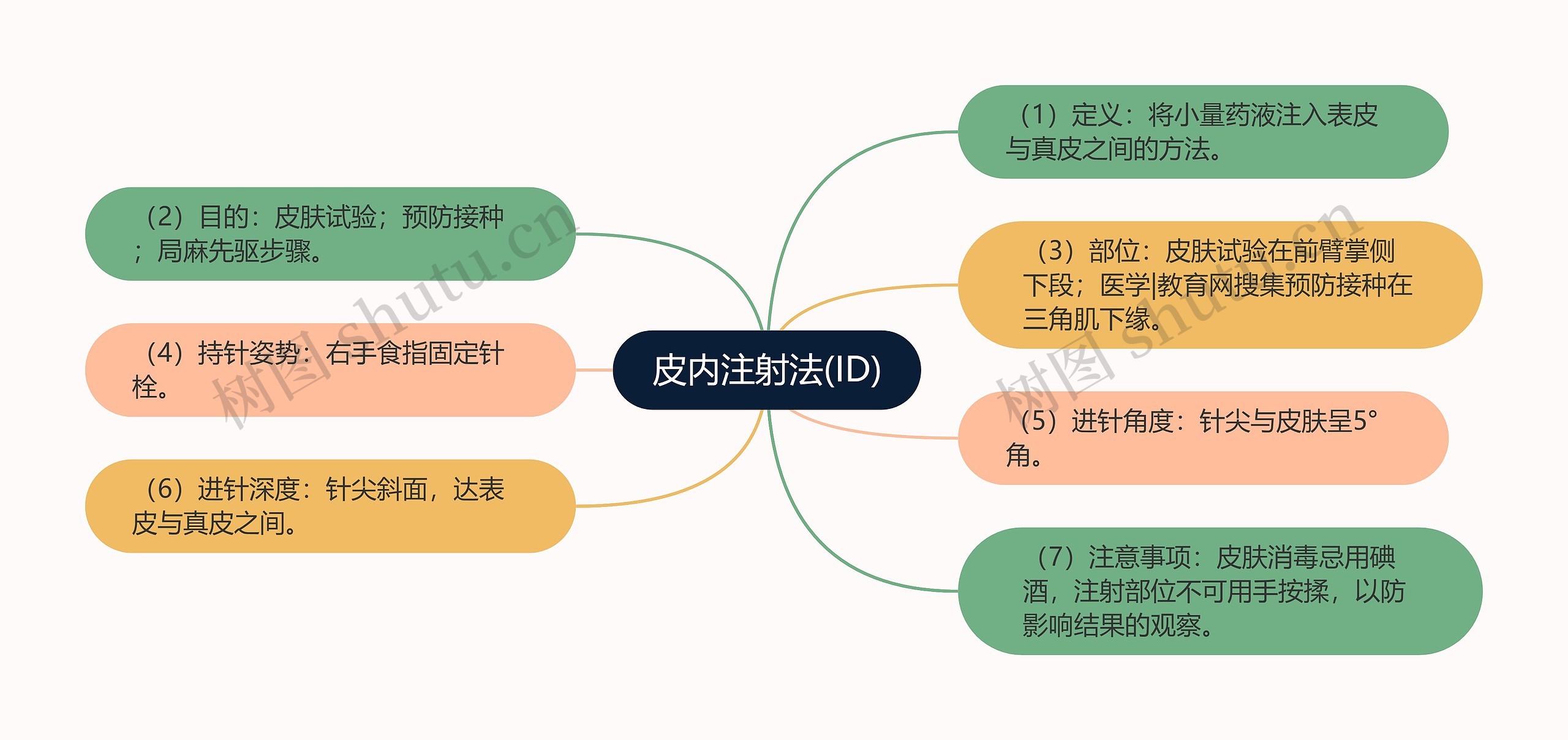 皮内注射法(ID)思维导图