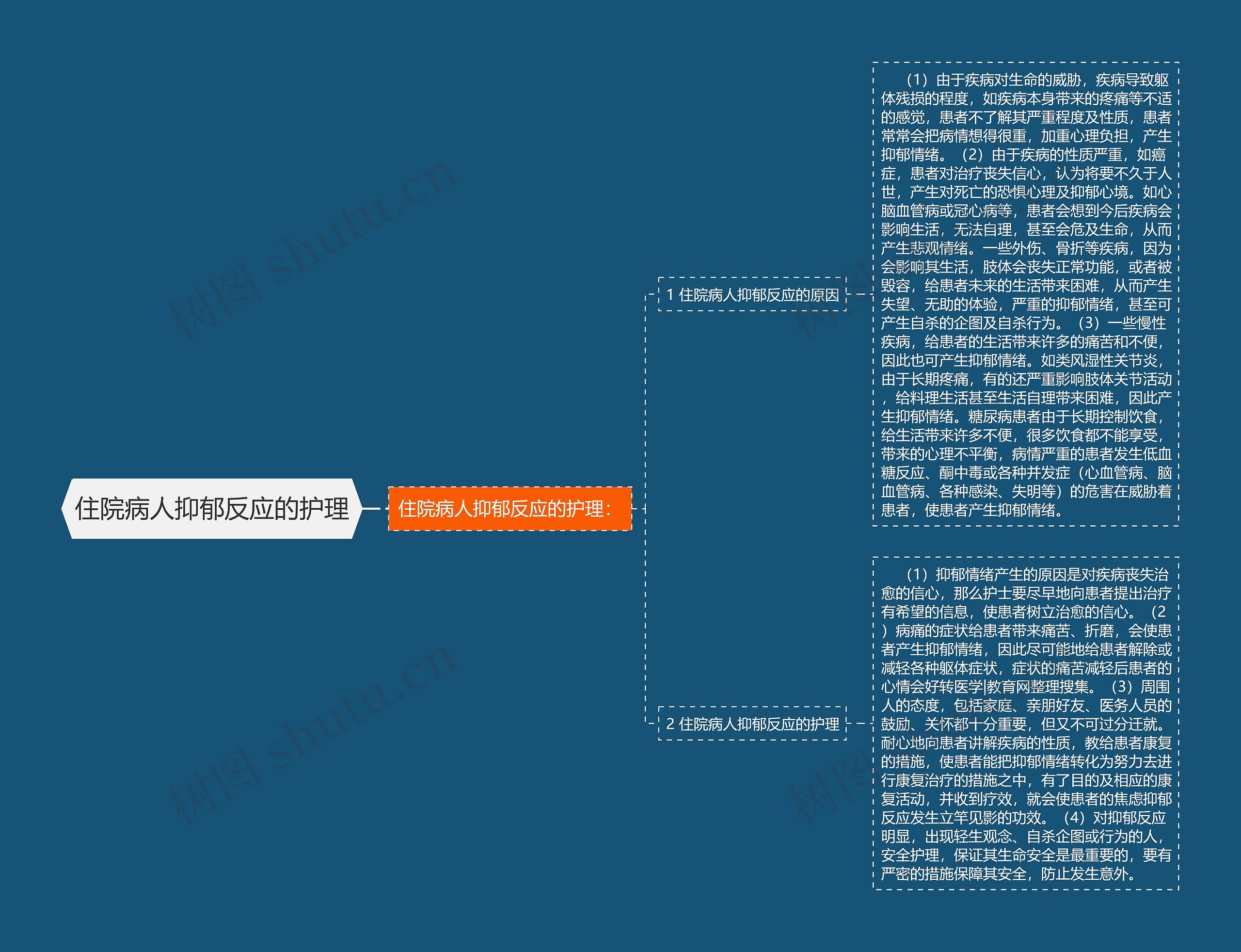 住院病人抑郁反应的护理思维导图