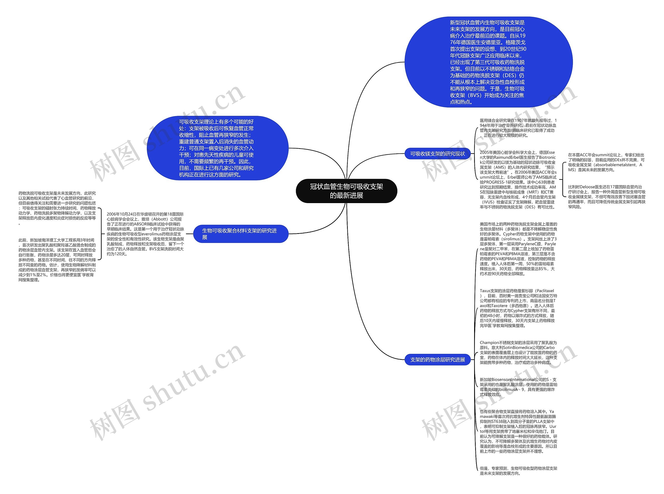 冠状血管生物可吸收支架的最新进展思维导图