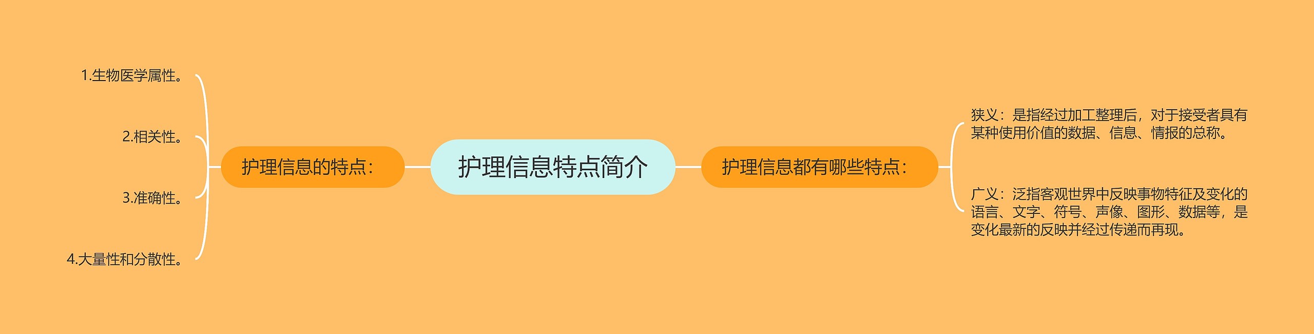 护理信息特点简介思维导图