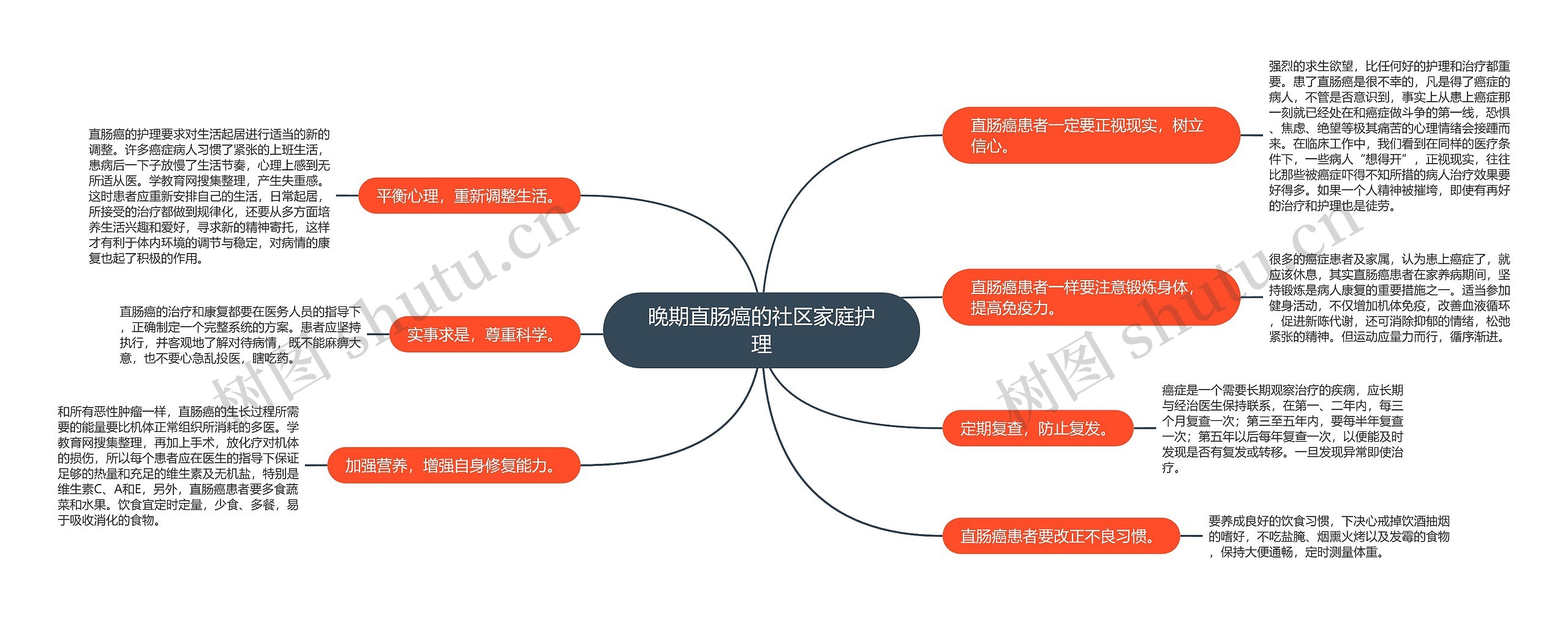 晚期直肠癌的社区家庭护理思维导图