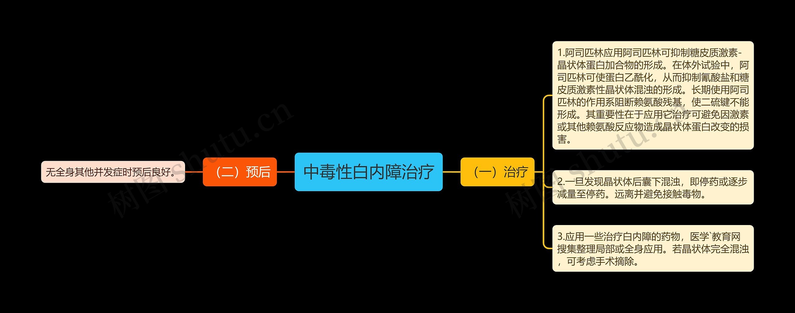 中毒性白内障治疗思维导图