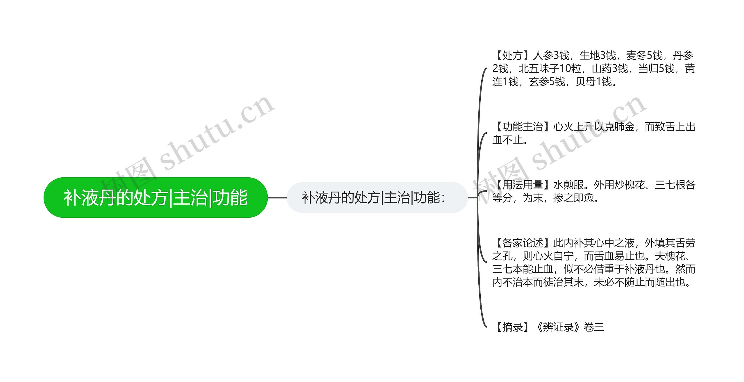 补液丹的处方|主治|功能思维导图