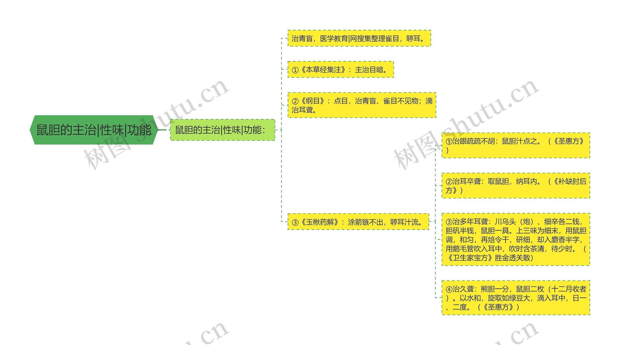 鼠胆的主治|性味|功能思维导图