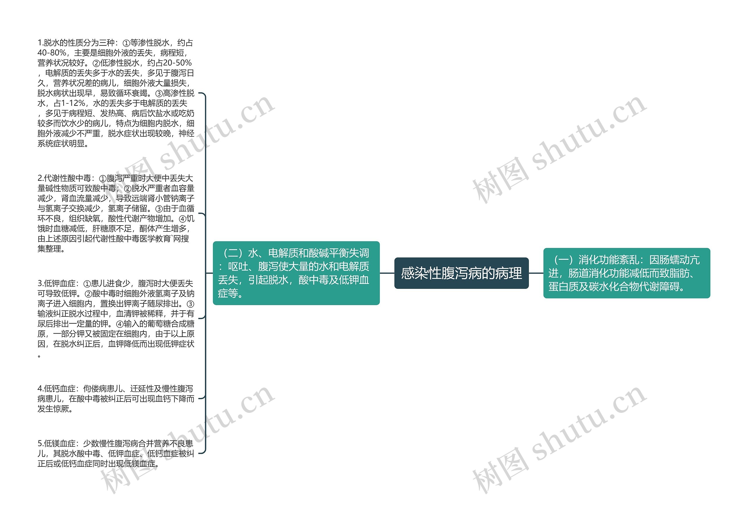 感染性腹泻病的病理思维导图