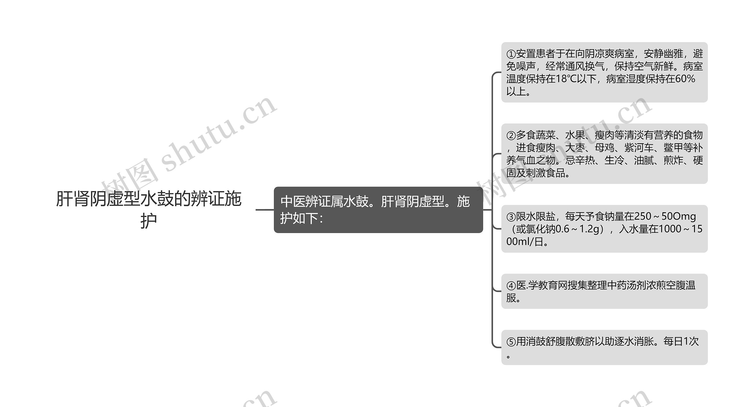 肝肾阴虚型水鼓的辨证施护思维导图