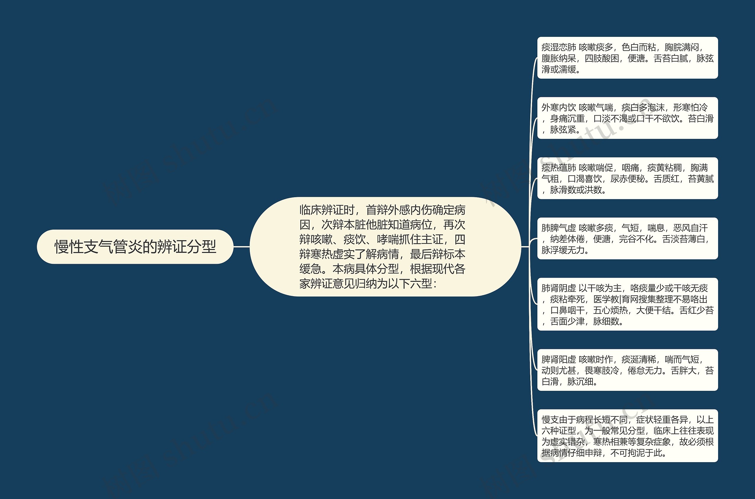 慢性支气管炎的辨证分型思维导图