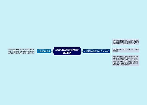 国际海上货物运输的具体业务种类