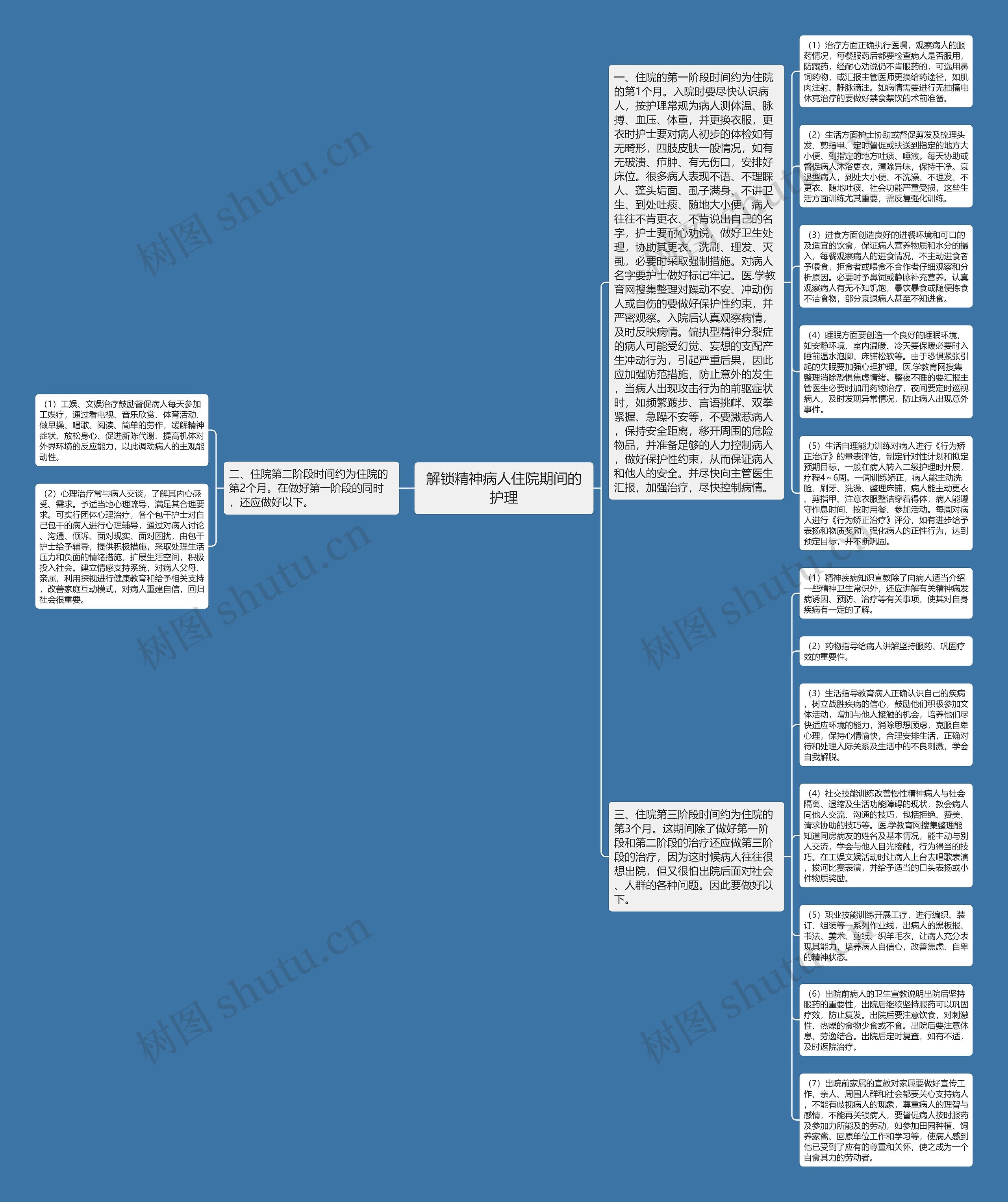 解锁精神病人住院期间的护理思维导图
