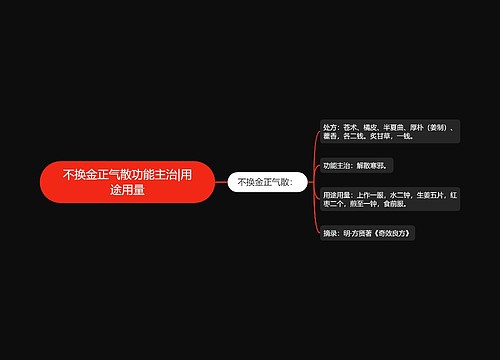 不换金正气散功能主治|用途用量