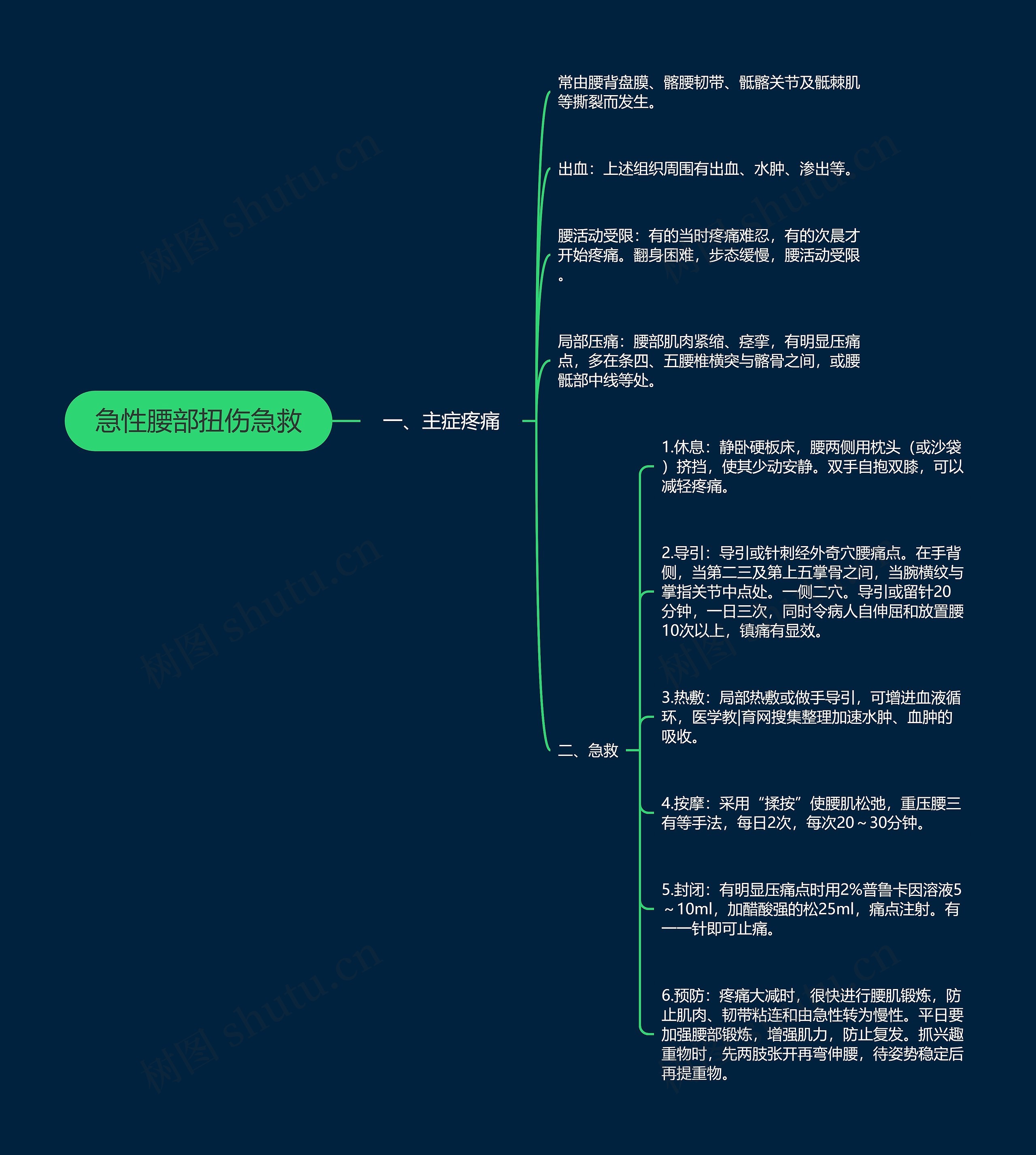 急性腰部扭伤急救思维导图