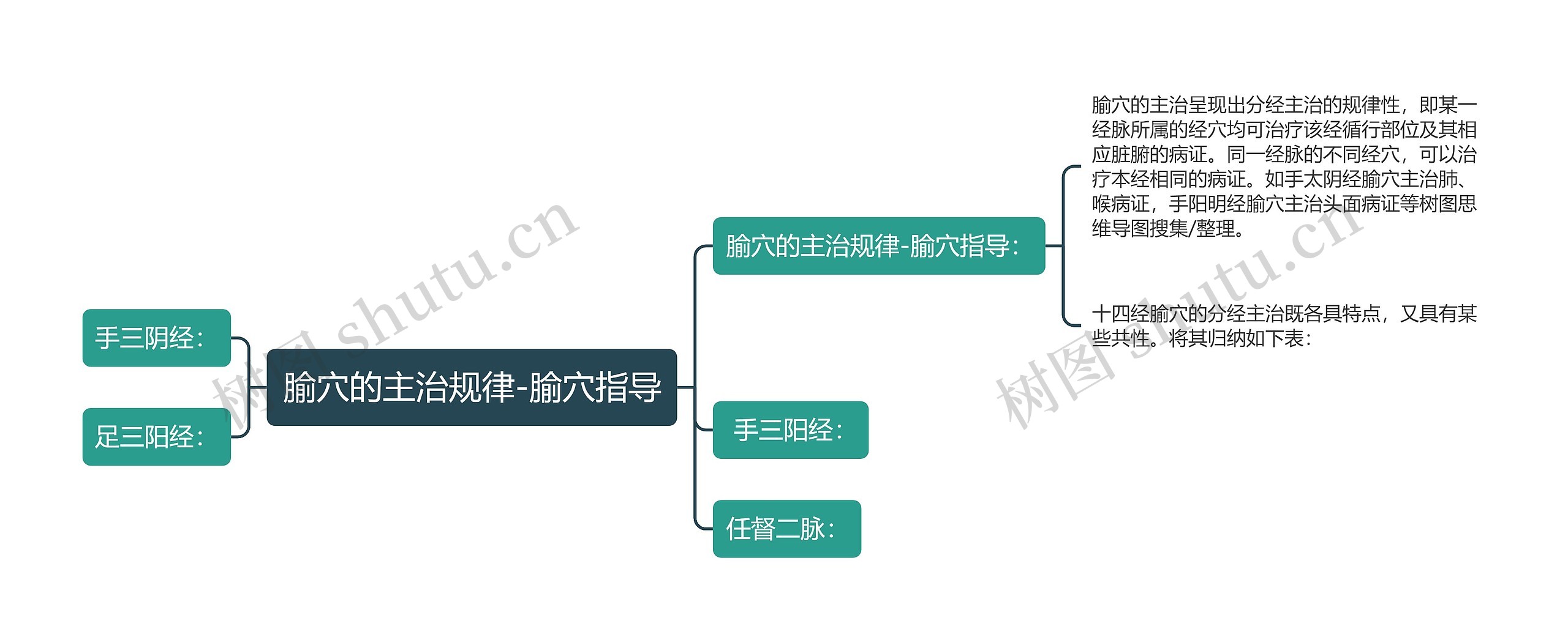 腧穴的主治规律-腧穴指导思维导图