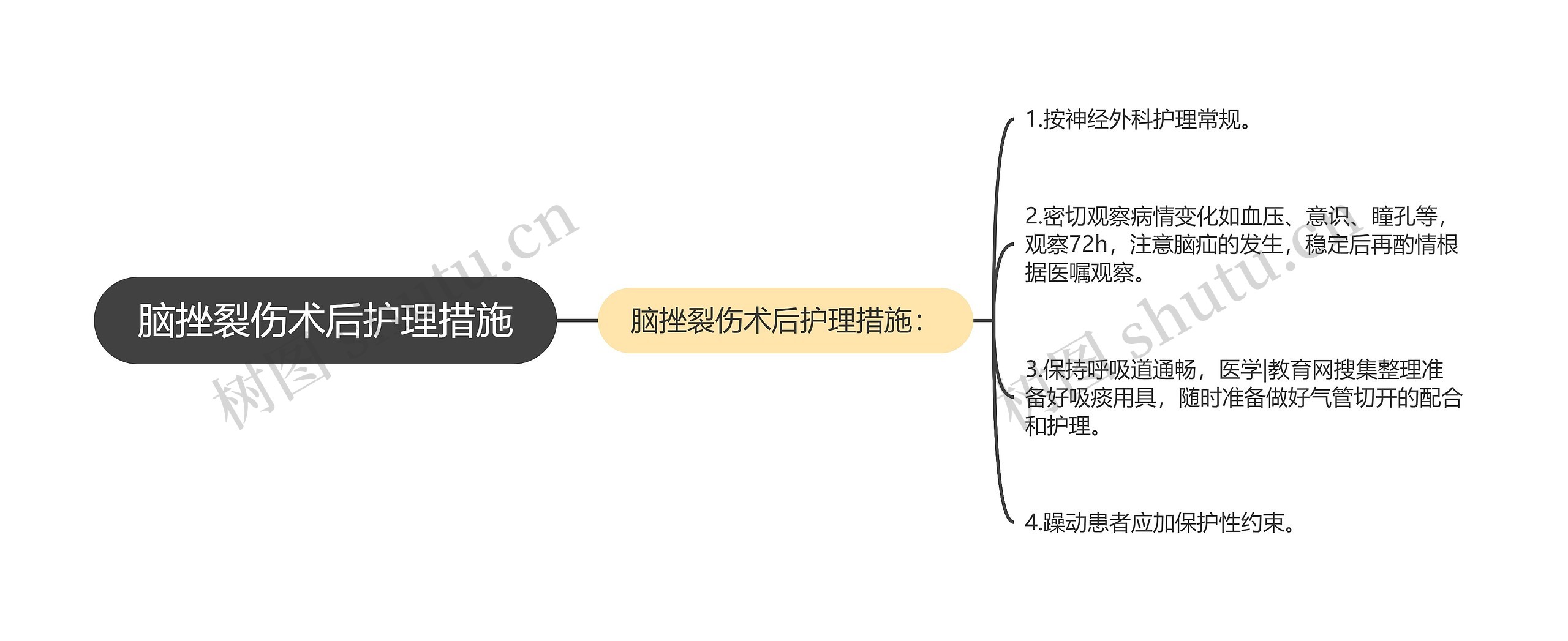 脑挫裂伤术后护理措施思维导图