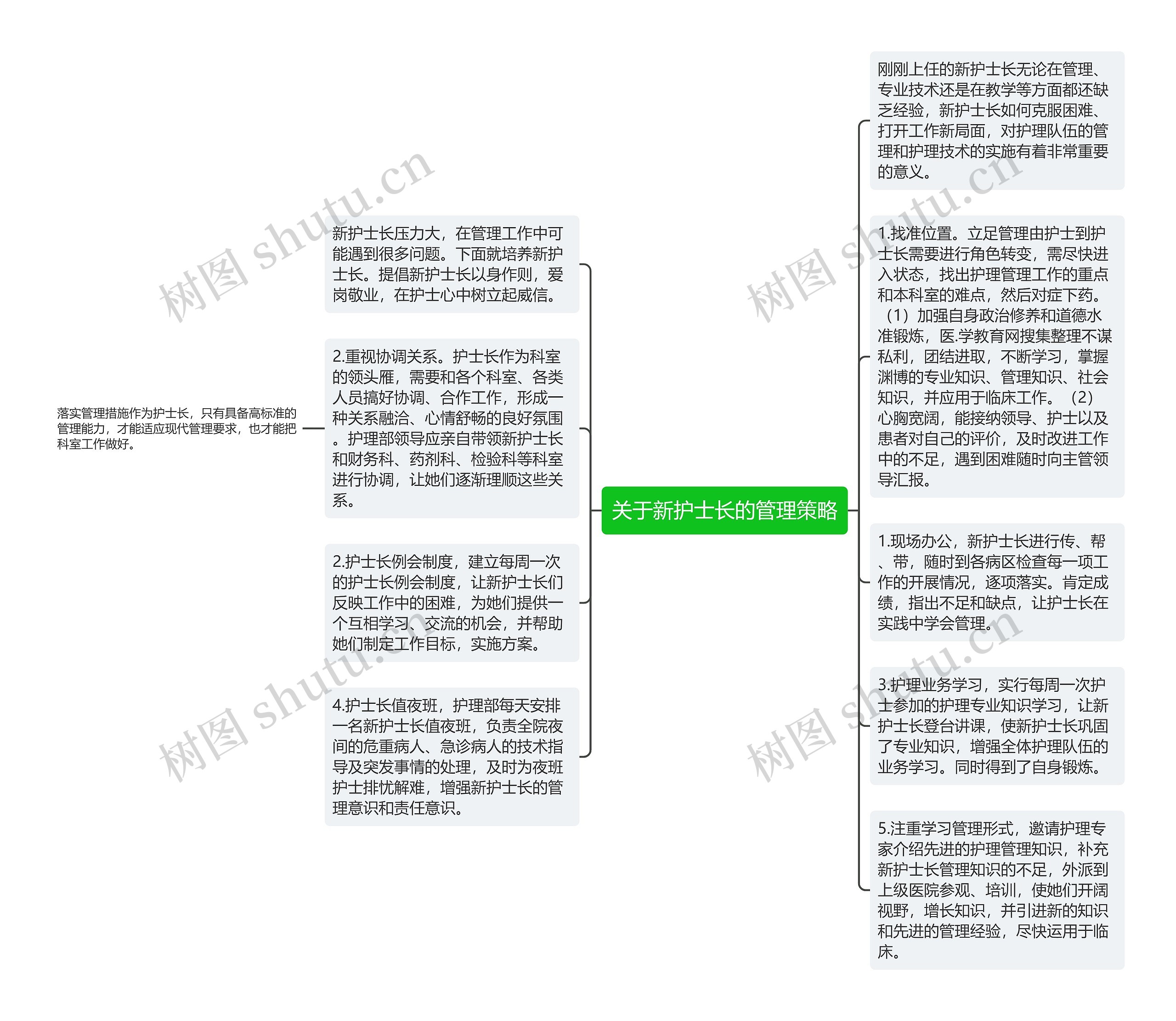 关于新护士长的管理策略思维导图