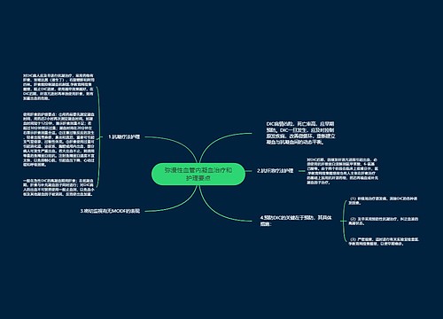 弥漫性血管内凝血治疗和护理要点
