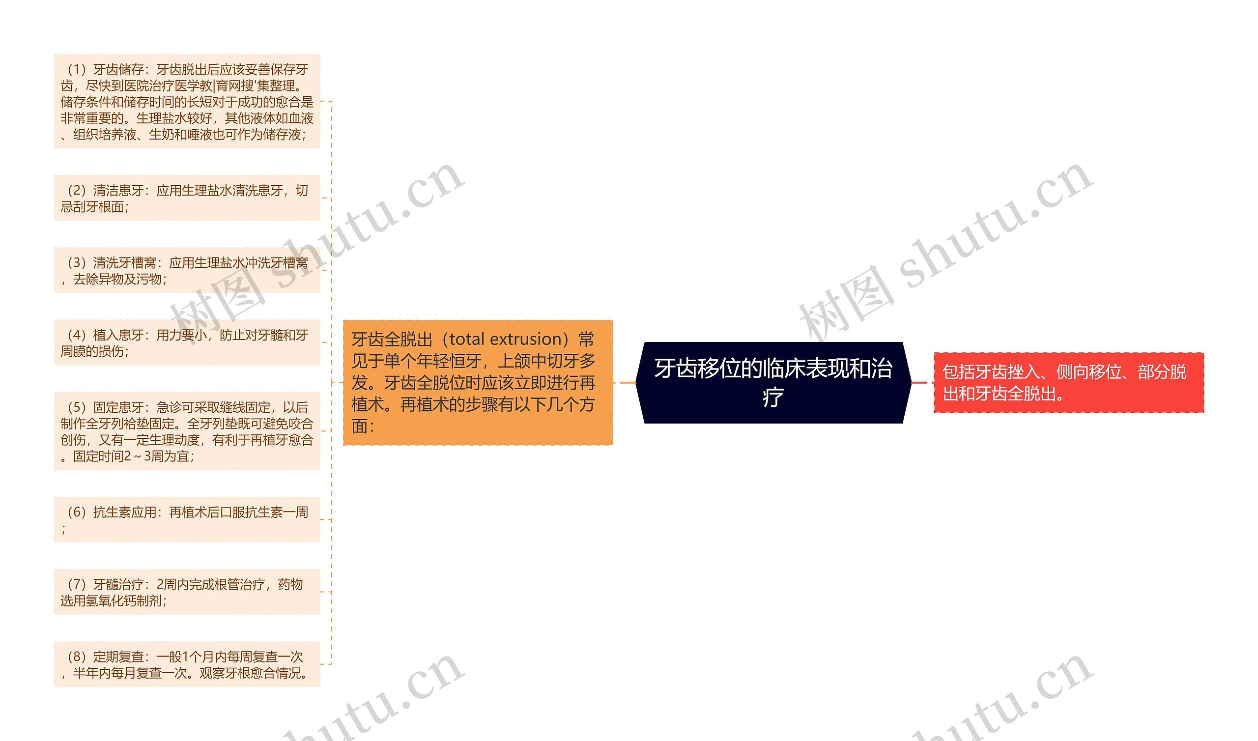 牙齿移位的临床表现和治疗思维导图