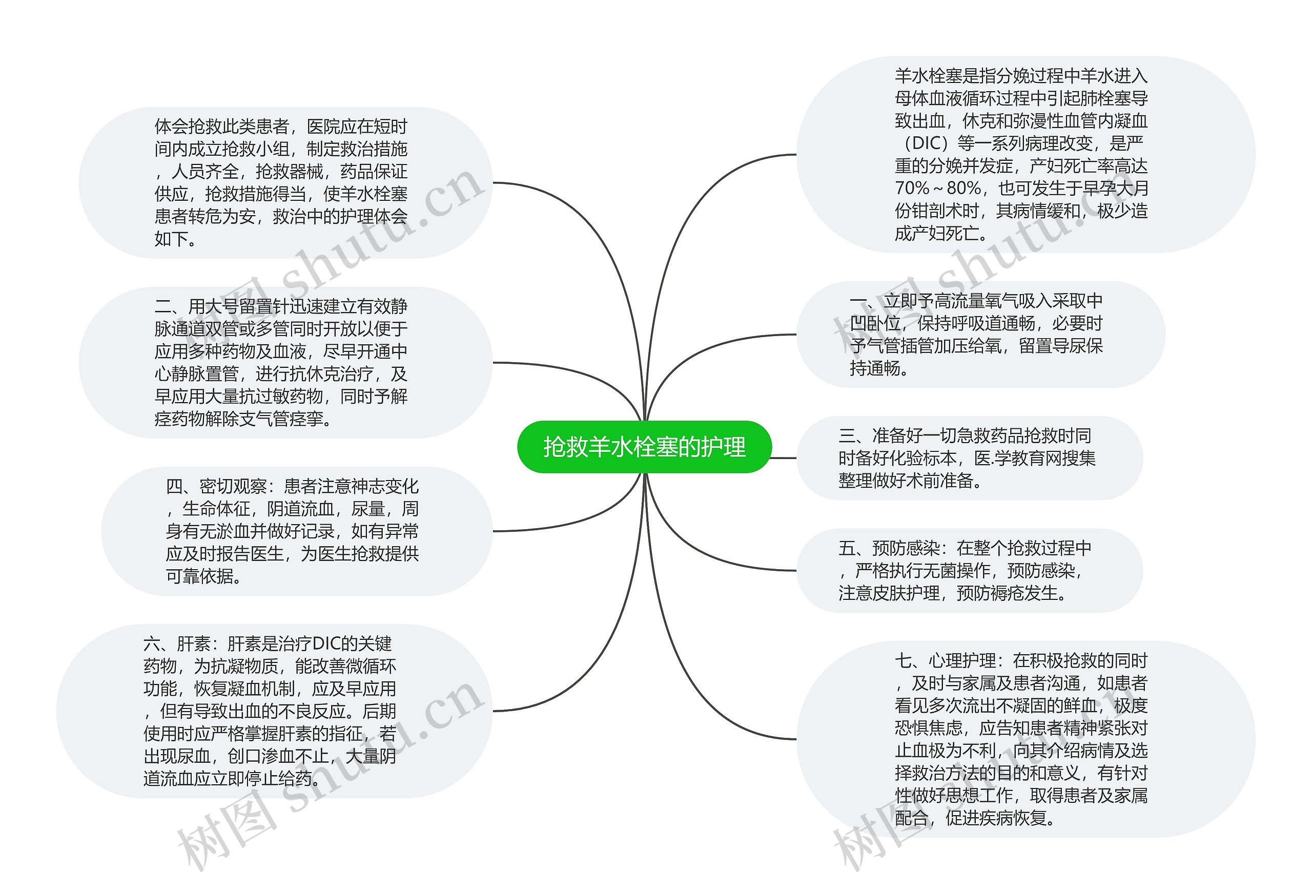 抢救羊水栓塞的护理思维导图