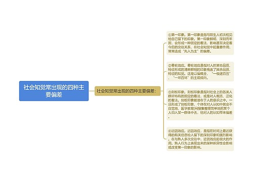 社会知觉常出现的四种主要偏差