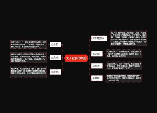 关于肥胖的预防