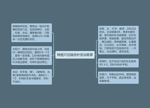 特定穴位组合针灸治眩晕