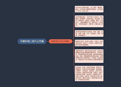 中医针刺二间穴止牙痛