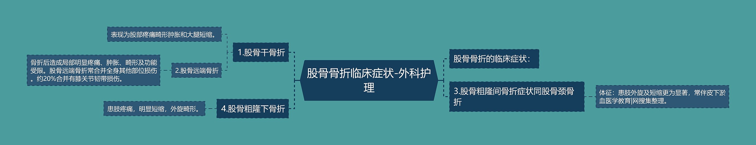 股骨骨折临床症状-外科护理思维导图