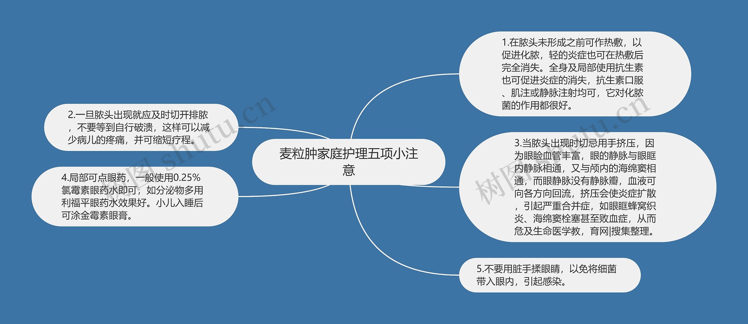 麦粒肿家庭护理五项小注意思维导图