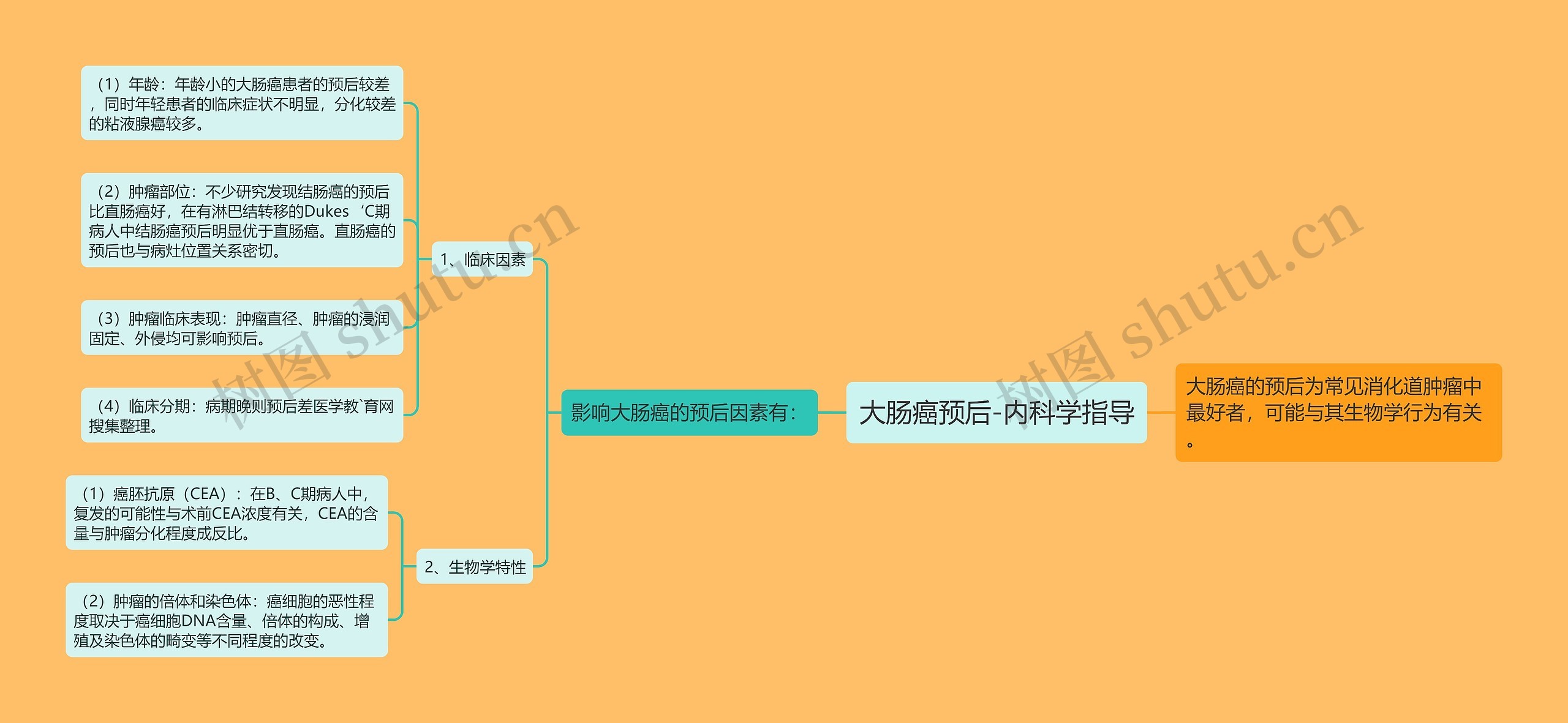 大肠癌预后-内科学指导思维导图