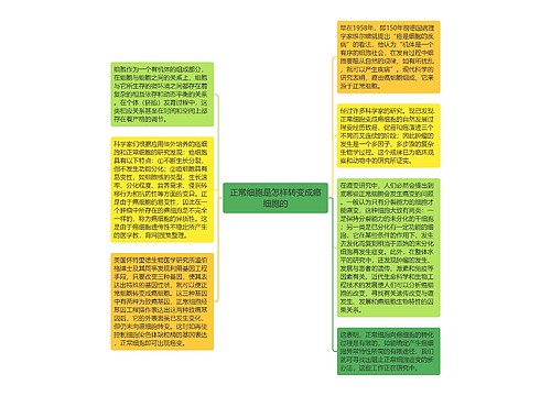 正常细胞是怎样转变成癌细胞的