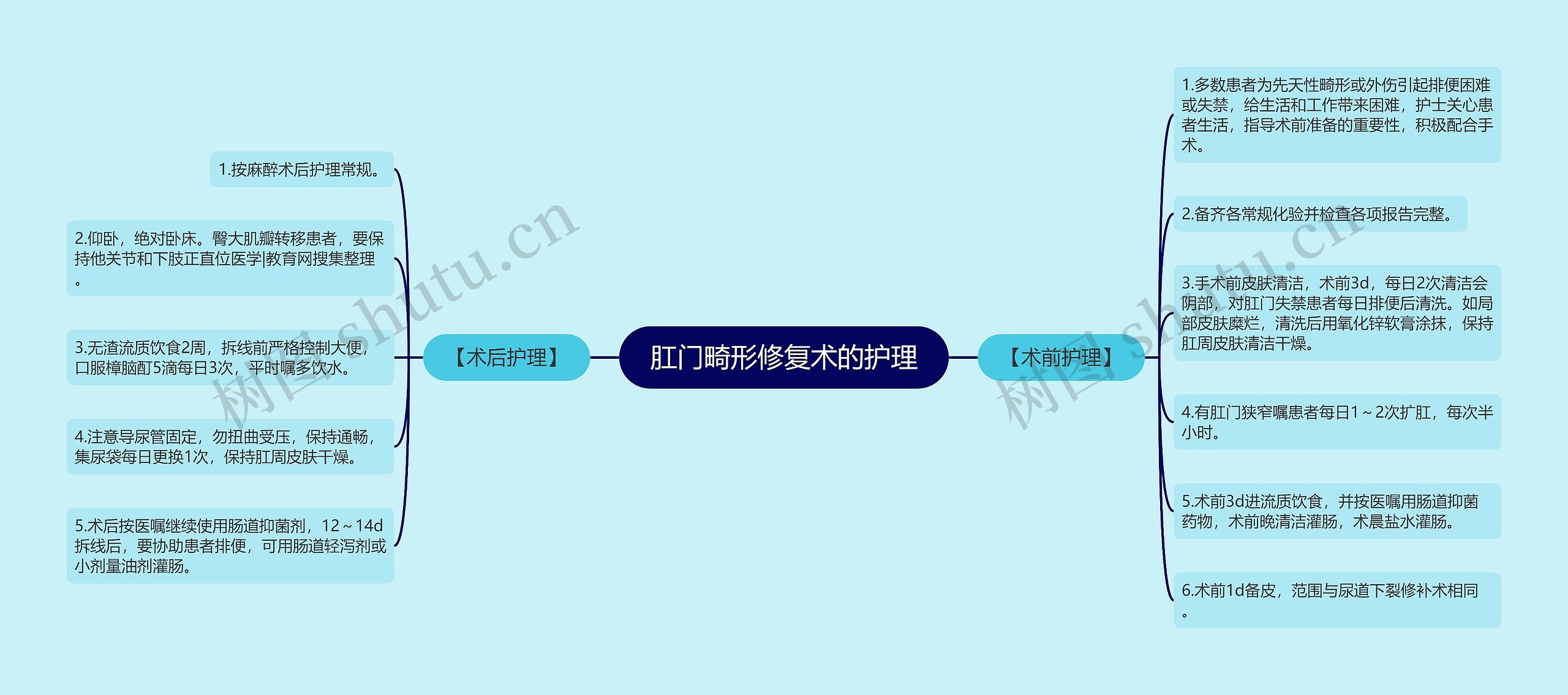 肛门畸形修复术的护理思维导图