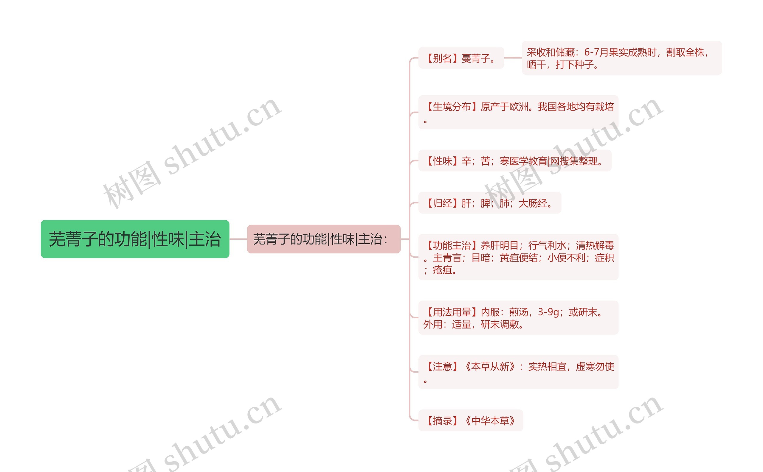 芜菁子的功能|性味|主治思维导图