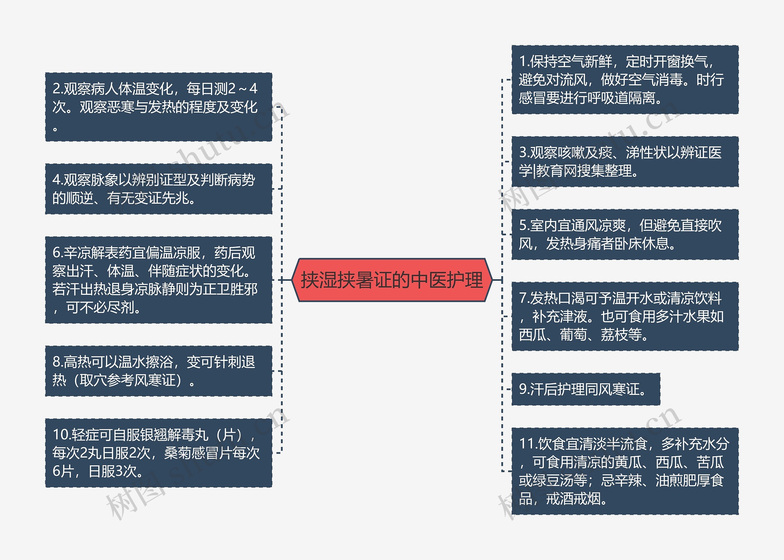 挟湿挟暑证的中医护理思维导图