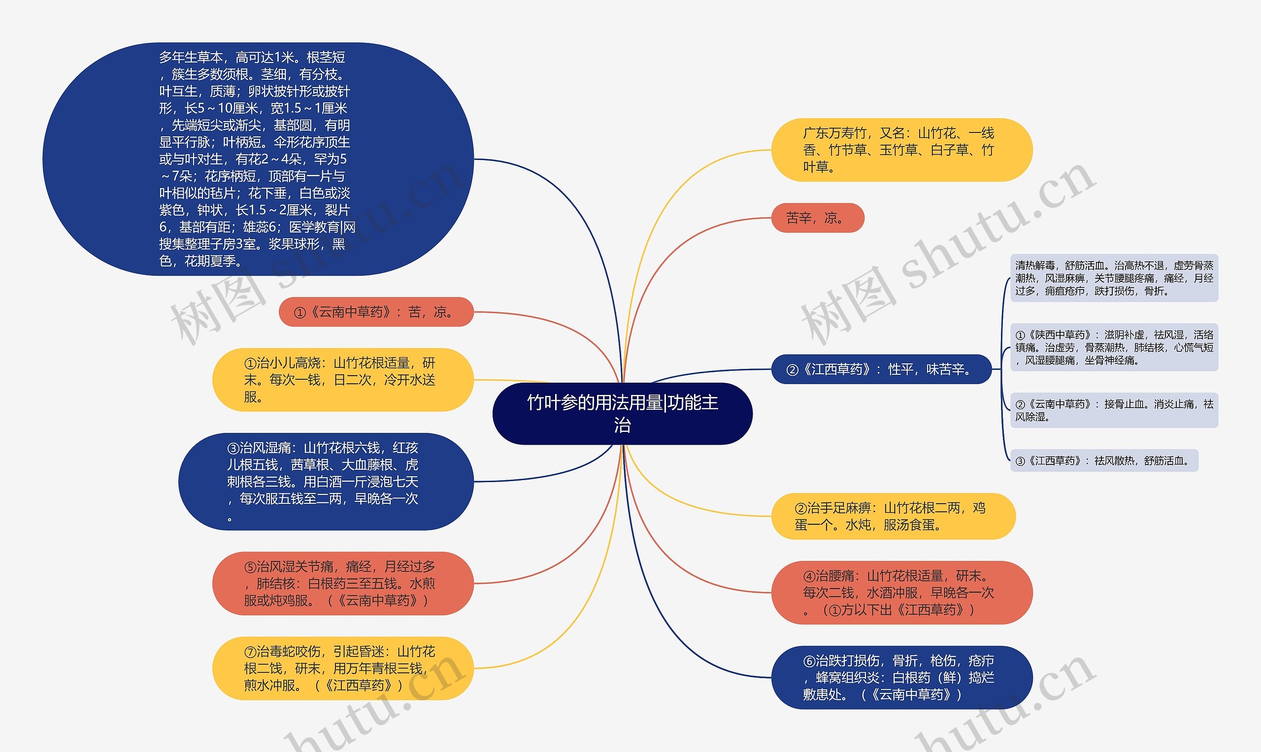 竹叶参的用法用量|功能主治