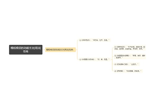 糯稻根须的功能主治|用法|性味