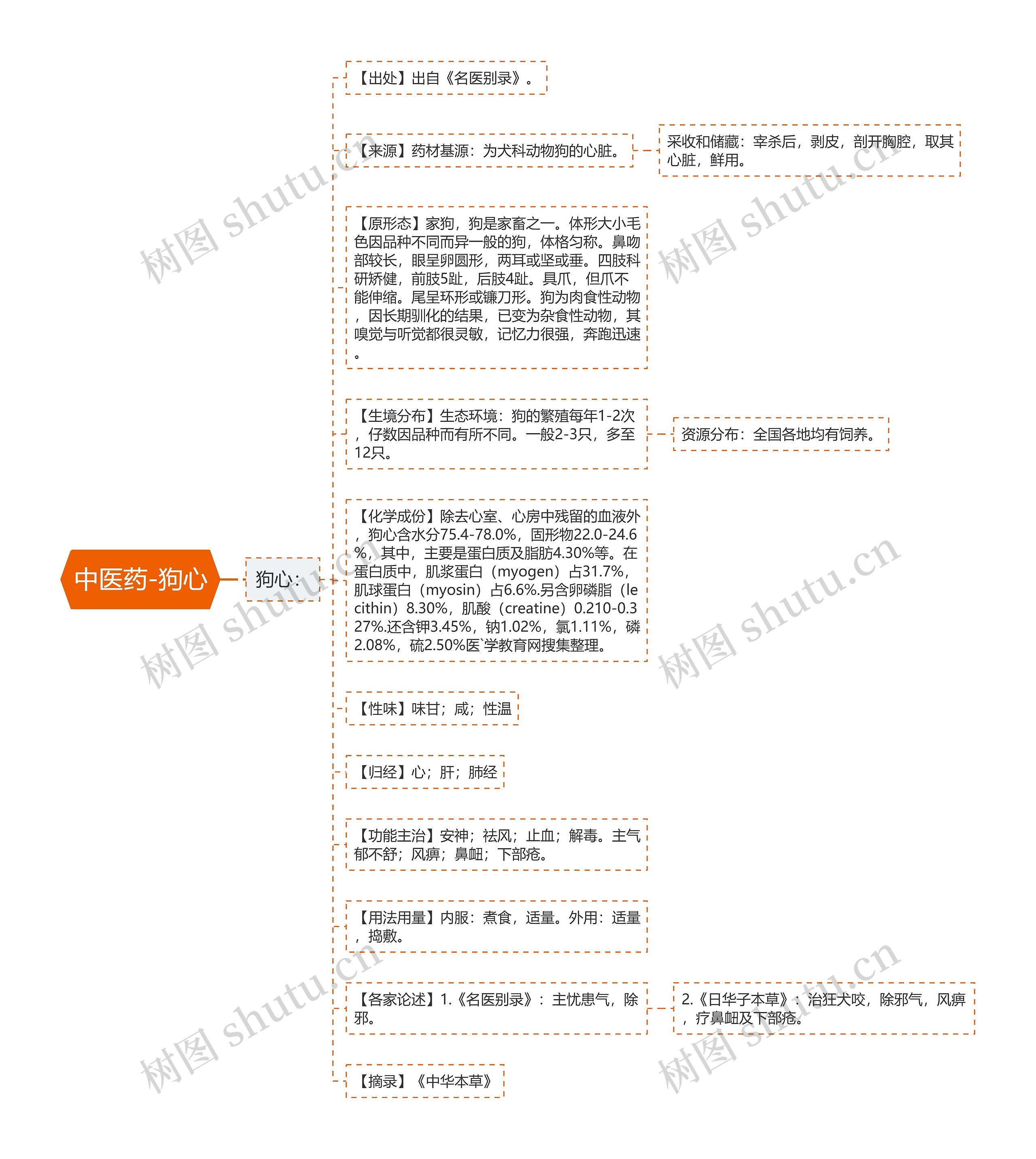 中医药-狗心思维导图