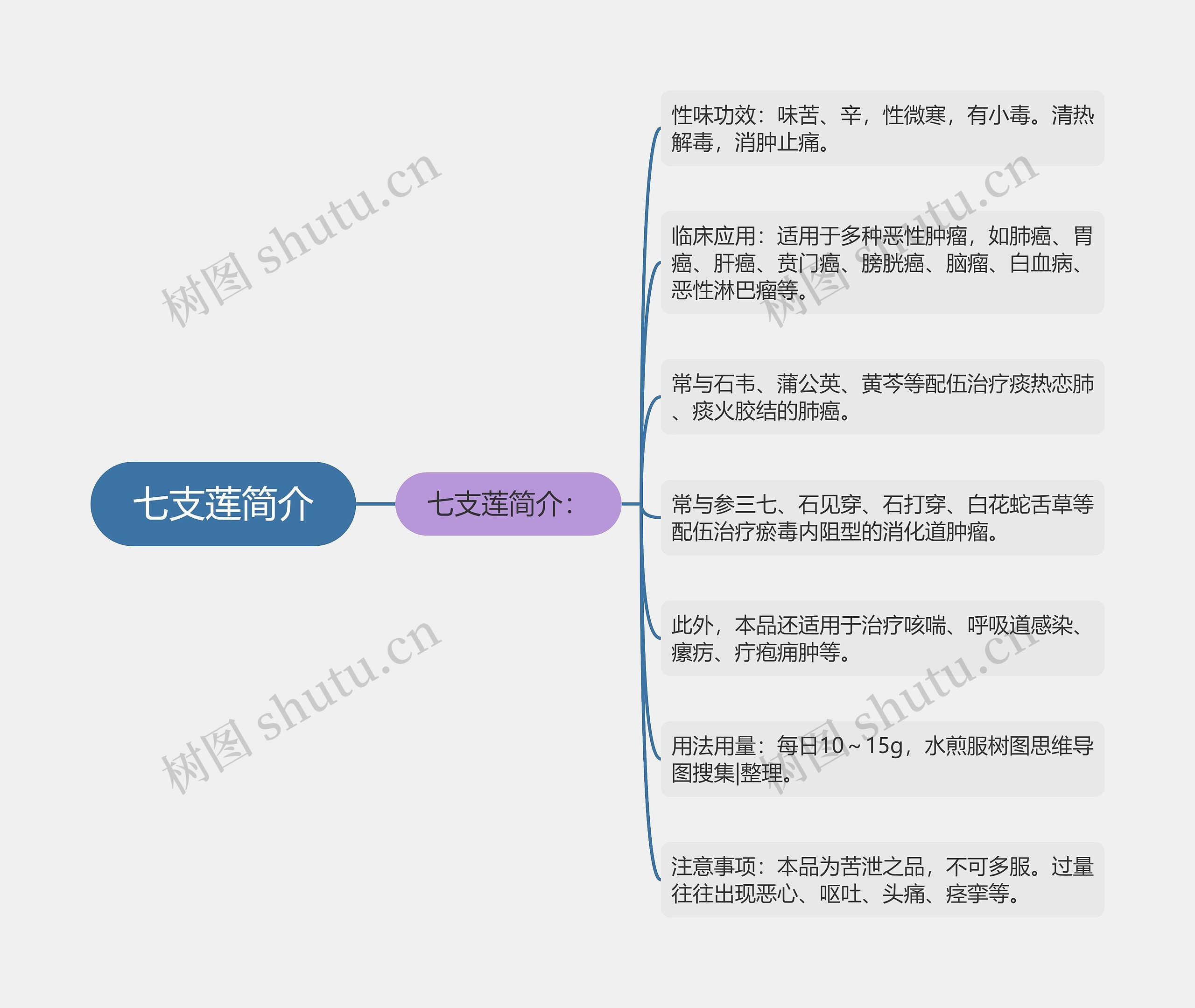 七支莲简介思维导图